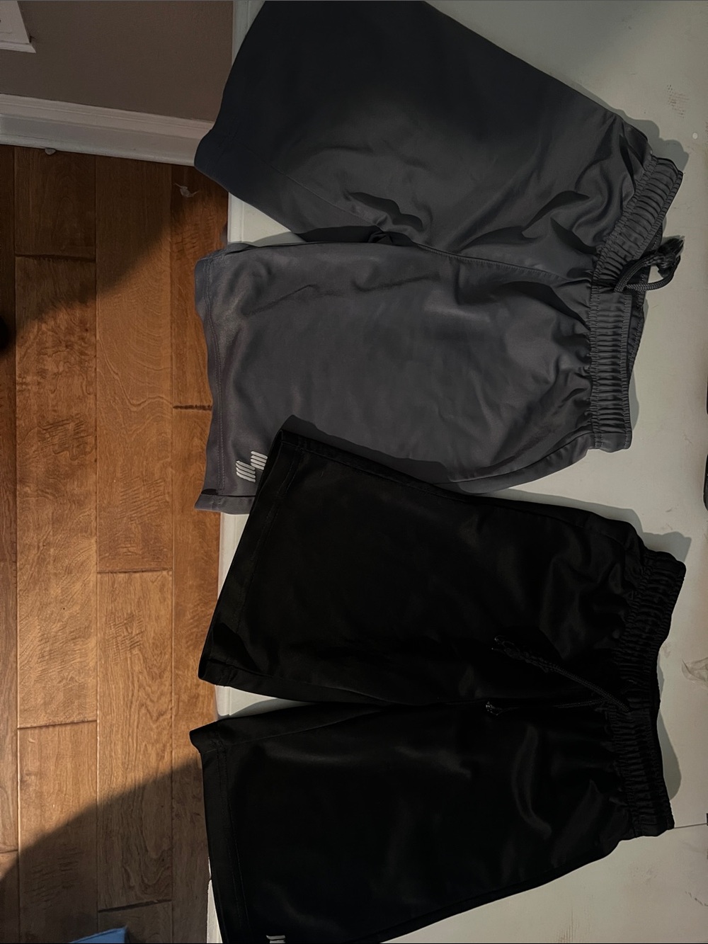 Kids Athletic Pull-On Shorts in Gray and Black